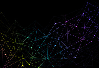 Abstract polygonal background and connecting dots and lines. Modern technology concept. Polygonal structure, technology graphic design