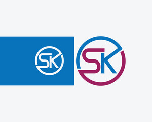 SK creative logo simple elements 