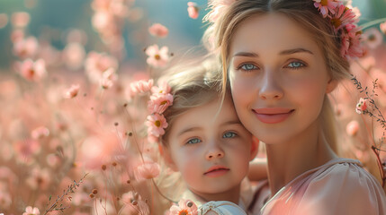 Celebrate Mother's Day with this beautiful image perfect for social media posts with copy space.