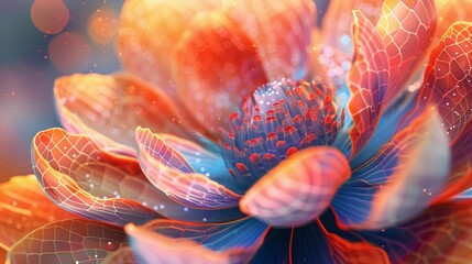 A closeup 3D illustration of a blooming flower with vibrant petals and delicate details related to science, nature  ,3D render