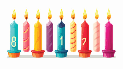 Numbered birthday candles set for 1 2 3 4 5 6 7 8 9