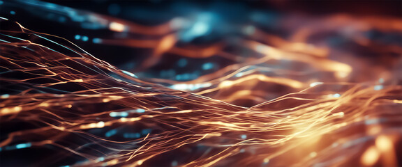 Fototapeta premium Neural networks. Abstract background. Technological space. Abstract tech background