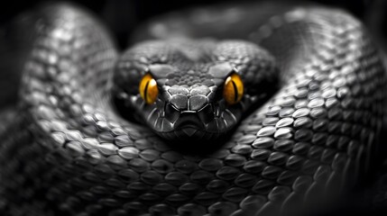 Fototapeta premium Close-up view of a green tree python (Morelia viridis)