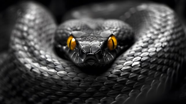 Close-up view of a green tree python (Morelia viridis)