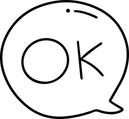 ok speech bubble line outline