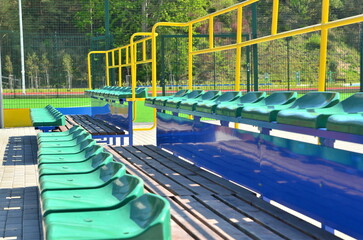 bench in the stadion football park © Matt