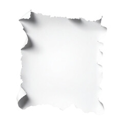 white torn or ripped paper sheet. Scrapbook edge, notebook tear or blank page split on Isolated transparent background png. generated with AI