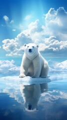 Polar bear standing majestically on an ice floe