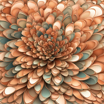 pattern with abstract peach flower