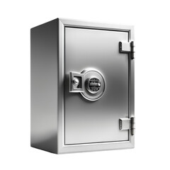 Opened up empty steel safe on Isolated transparent background png. generated with AI