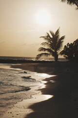 sunset over the beach