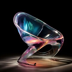 3d render of a glass chair - obrazy, fototapety, plakaty