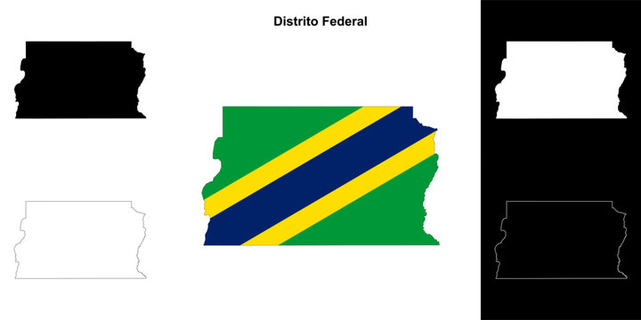 Distrito Federal state outline map set