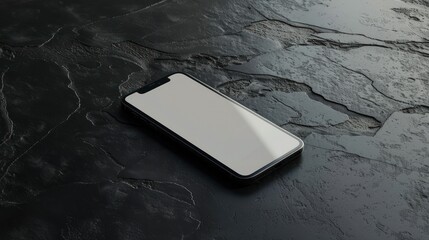 Close up mobile phone with blank screen blank mockup on dark background. Generated AI image - obrazy, fototapety, plakaty