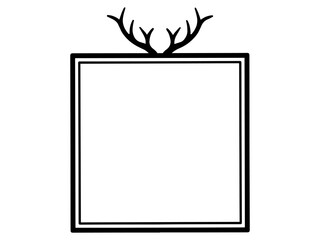 Christmas Frame Background Deer Antler
