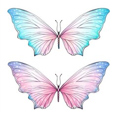 butterfly wings watercolor, iridescent butterfly wings watercolor