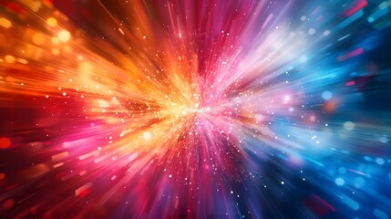 Naklejka premium Vivid Light Burst Background with Dynamic Color Explosion for Impactful and Artwork