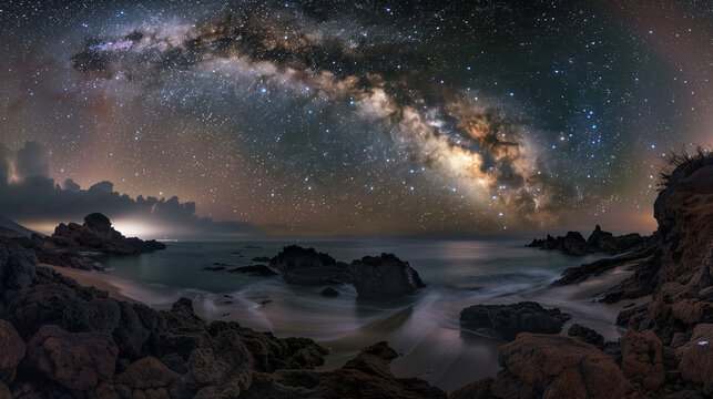 Deep space universe galaxy milky way night sky filled with stars.
