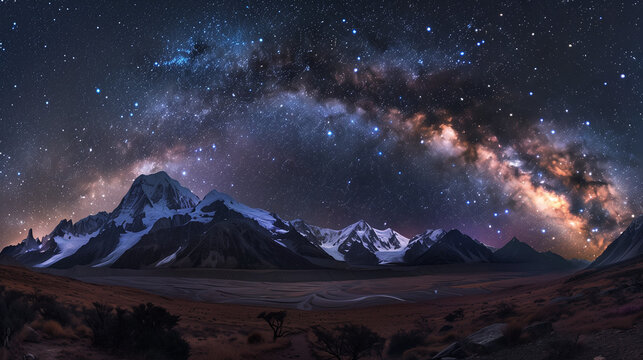 Deep space universe galaxy milky way night sky filled with stars.