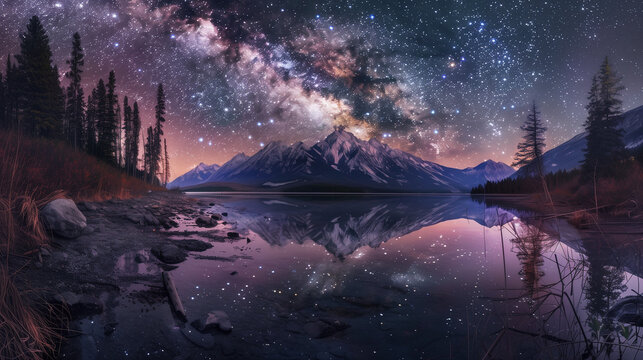 Deep space universe galaxy milky way night sky filled with stars.
