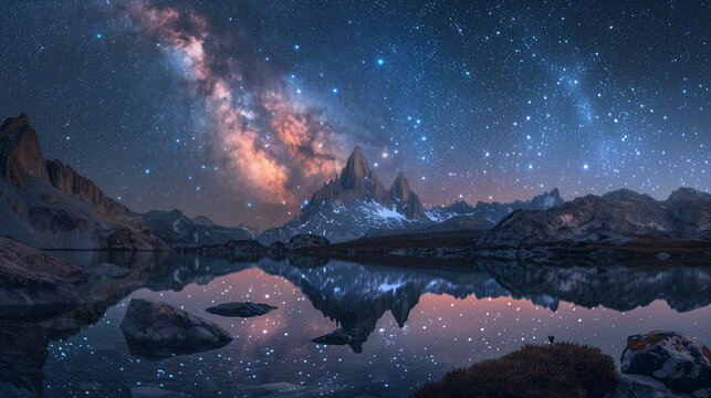 Deep space universe galaxy milky way night sky filled with stars.