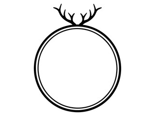 Christmas Frame Background Deer Antler

