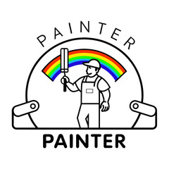 Painter logo vector art illustration (5)