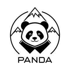 Panda logo vector art illustration (7)