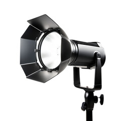 Studio lighting stands with flash on Isolated transparent background png. generated with AI