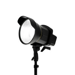 Studio lighting stands with flash on Isolated transparent background png. generated with AI