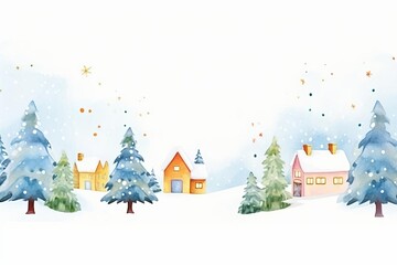 Christmas snow watercolor, white Christmas snow watercolor