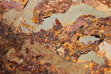 Metal corrosion is close to texture or background