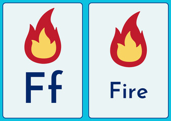 Alphabet letter F Make Learning an Exciting Adventure: Discover our Attractive and Colorful Designs for Teaching Letters to Children, vector illustration