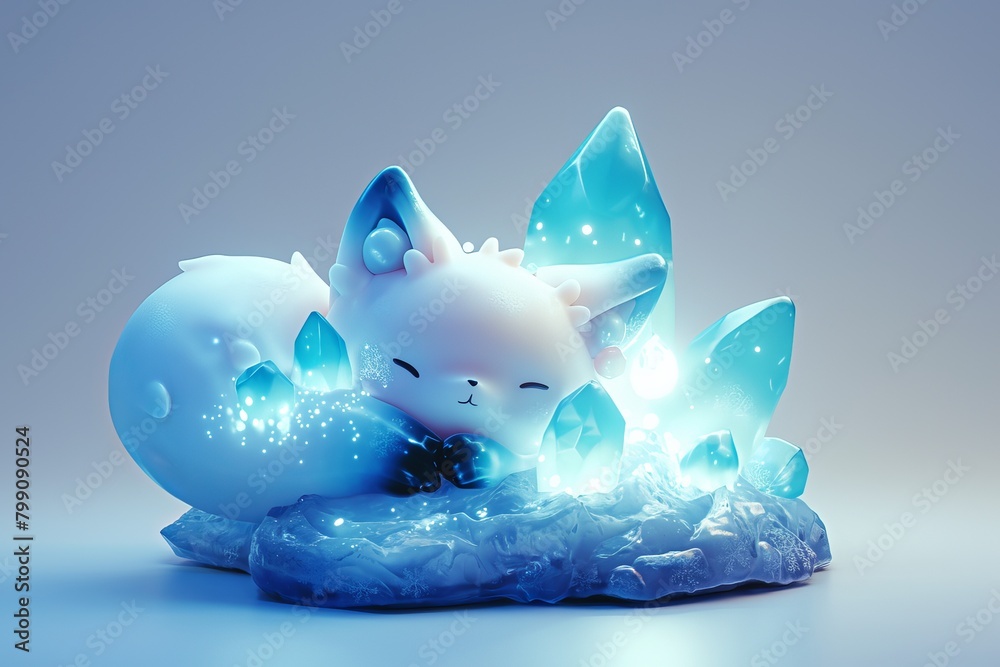 Poster Cute ice fox character