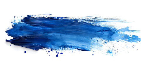 Vibrant blue paint brush strokes in watercolor, isolated against a white background. Perfect for artistic or creative designs, crafts, and decorations.