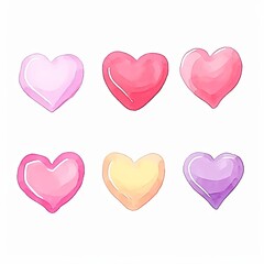 Valentine hearts watercolor, colorful Valentine hearts watercolor