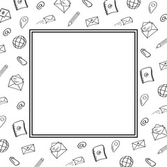 Frame of mail icon in hand drawn style