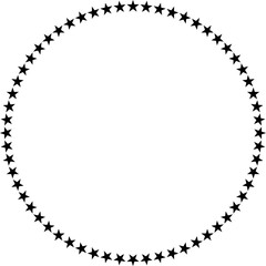 Stars of various sizes arranged in circle. Design element - Star circle vector. Black star shape. Vector illustration