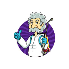 image of a man cleaning wall mold with his thumbs up