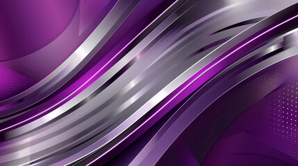 Fototapeta premium Sleek Curved Lines Abstract, Purple Hues, Modern Gradient Background with Copy Space