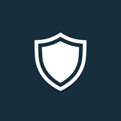 White shield icon. Vector illustration