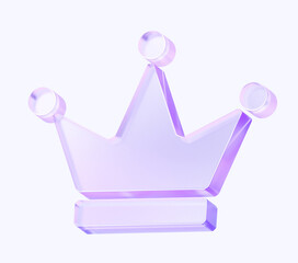 crown icon with colorful gradient. 3d rendering illustration for graphic design, ui ux design, presentation or background. shape with glass effect	