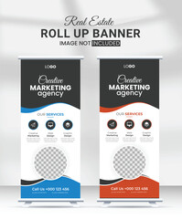 unique high quality corporate marketing agency rollup banner design template with clean layout 