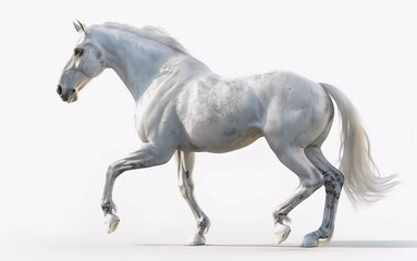 Obraz na płótnie Canvas fantasy horse isolated on white very beautiful 3d illustration