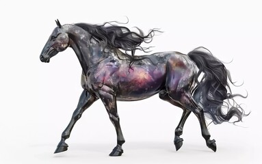 Obraz premium fantasy horse isolated on white very beautiful 3d illustration