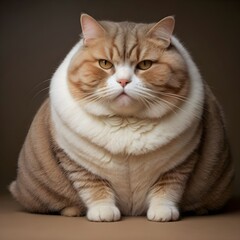 Obraz premium An overweight cat. Fat cat character. Pet obesity.