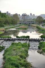 a stream stone bridge
