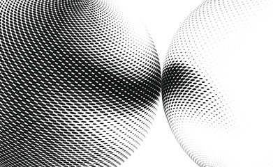 An abstract background featuring halftone dots and circles in monochrome sphere. A modern vector pattern suitable for posters, websites, flyer, pamphlet, annual report, interior design.