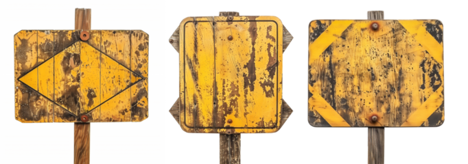 Set of wooden arrow signs.empty signpost isolated.