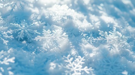 Artistic snowflake designs, cold blue tones, shadow play, eyelevel - obrazy, fototapety, plakaty